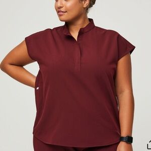 Rafaela Oversized Scrub Top -Burgundy